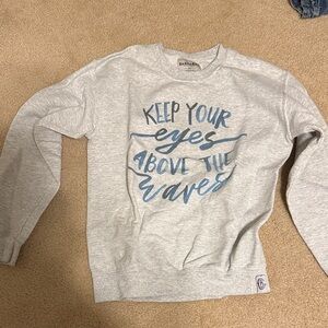 Gray Sweatshirt with Blue Print